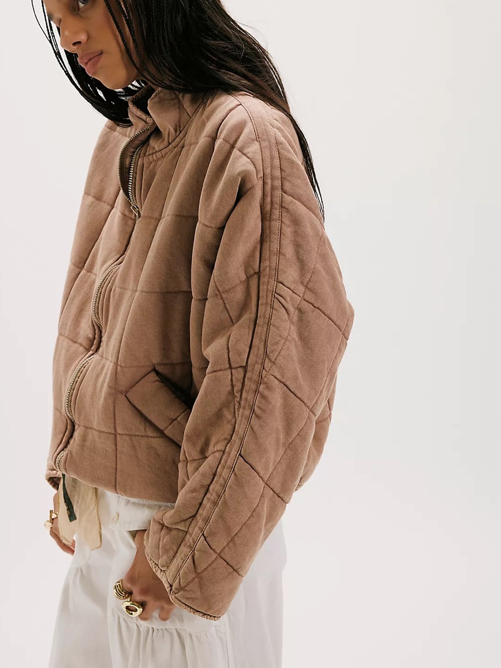 Free People Dolman Quilted Knit Jacket